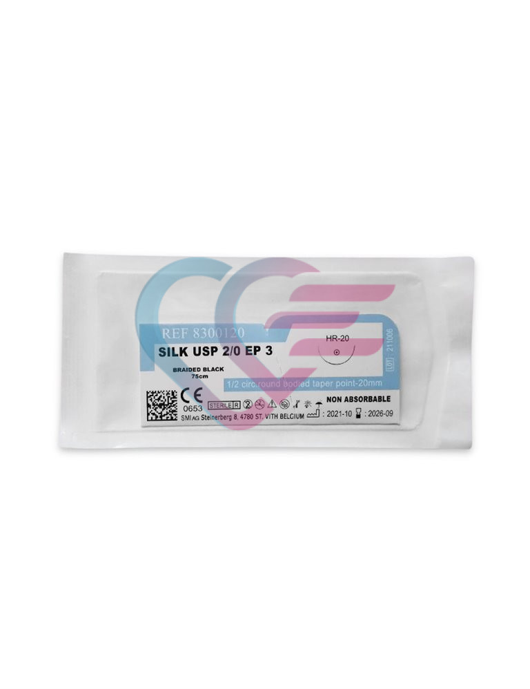 Konac kirurški Silk 2/0 EP75 cm igla 1/2 20 mm, CIR. TAPER POINT