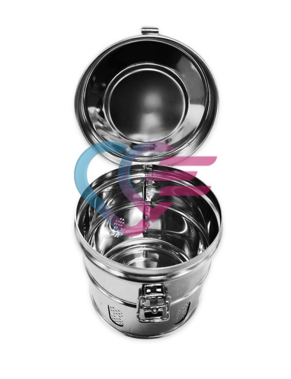 BUBANJ ZA STERILIZACIJU, INOX, fi 150 x 150 mm - Slika 2