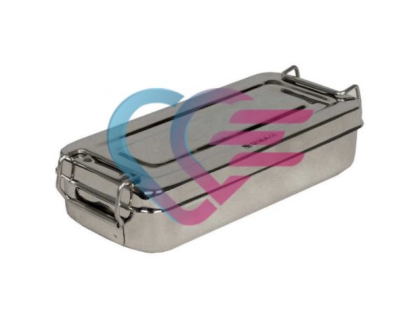 POSUDA ZA STERILIZACIJU SA ZATVARAČIMA, INOX, 18x8x4 cm, G - Slika 1