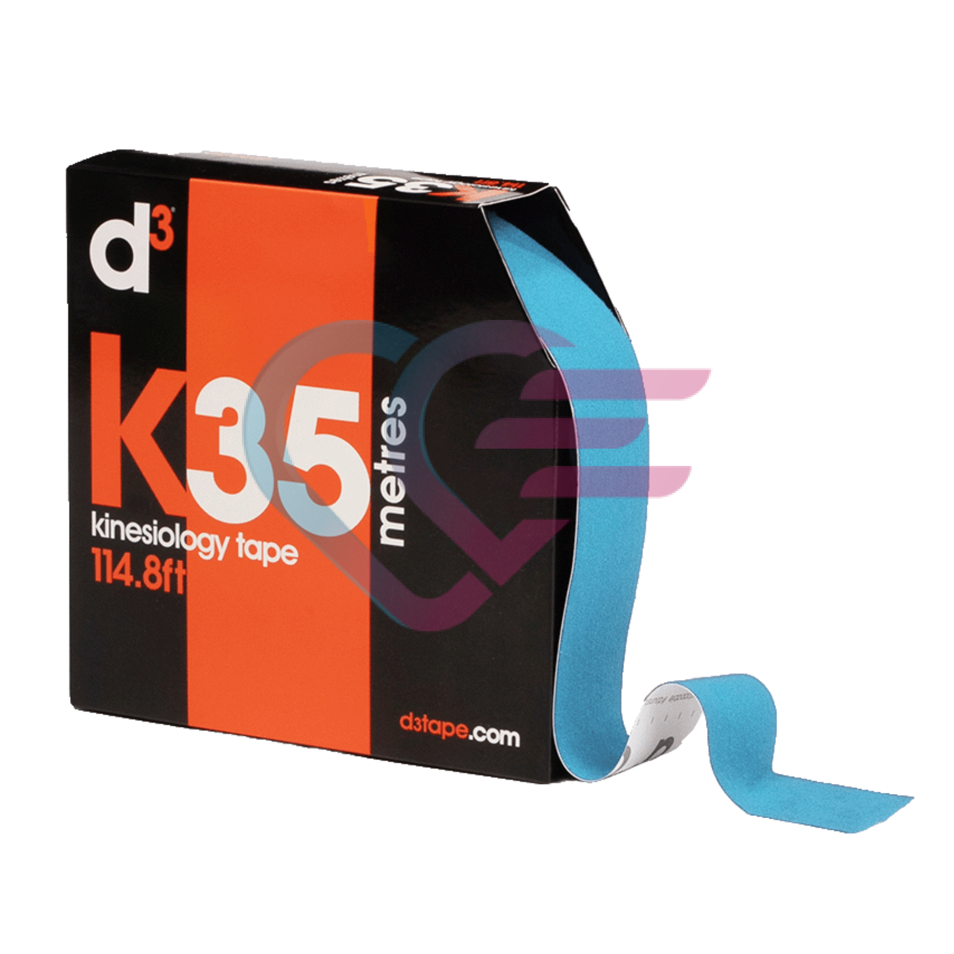 Kristalno plava vodootporna kineziološka traka dimenzije 5 cm x 35 m