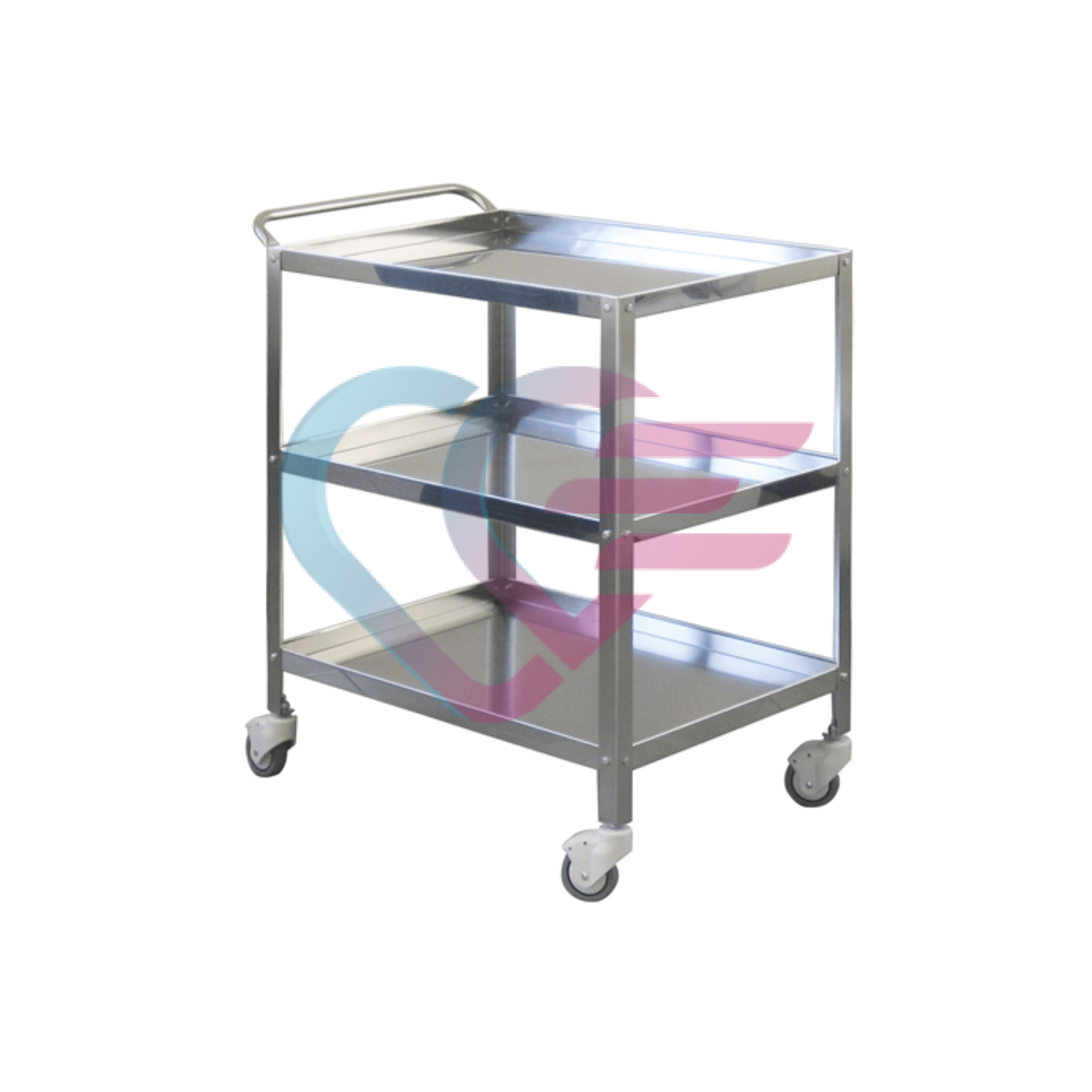 Inox kolica s tri police, dimenzije 70x50x82