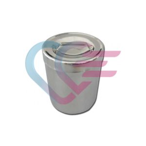 Inox okrugla posuda za vatu s poklopcem od jedne litre dimenzije 103x128 cm